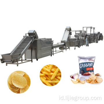 100kgs/jam kentang keripik kentang garis pemrosesan chip